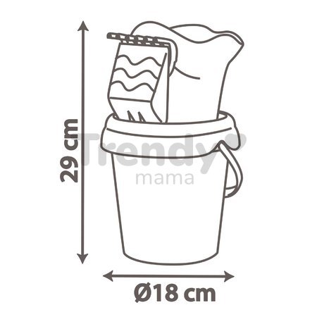 Vedro set Gabby Medium Garnished Bucket Life Smoby s krhlou 6 dielov 18 cm výška od 18 mes