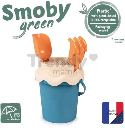 Vedierko set z cukrovej trstiny Bio Sugar Cane Bucket Smoby 4 diely - z kolekcie Smoby Green 100% recyklovateľné od 18 mes