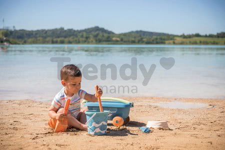 Vozík na ťahanie z cukrovej trstiny rastliny Bio Sugar Cane Beach Cart Smoby s vedrom z kolekcie Smoby Green 100% recyklovateľné od 18 mes