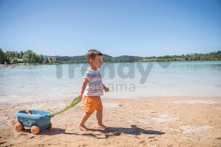 Vozík na ťahanie z cukrovej trstiny rastliny Bio Sugar Cane Beach Cart Smoby s vedrom z kolekcie Smoby Green 100% recyklovateľné od 18 mes