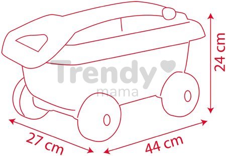 Vozík na ťahanie Cars Garnished Beach Cart Smoby s vedro setom od 18 mes