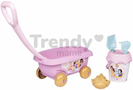 Vozík na ťahanie Disney Princess Garnished Beach Cart Smoby s vedro setom od 18 mes