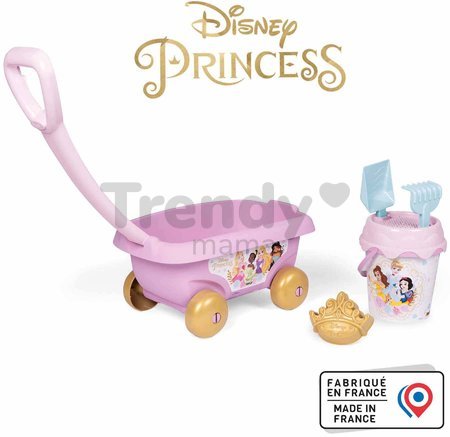 Vozík na ťahanie Disney Princess Garnished Beach Cart Smoby s vedro setom od 18 mes