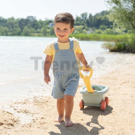 Vozík na ťahanie ekologický podmorský svet Garnished beach Cart Green Smoby s vedro setom od 18 mes