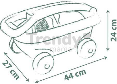 Vozík na ťahanie ekologický podmorský svet Garnished beach Cart Green Smoby s vedro setom od 18 mes