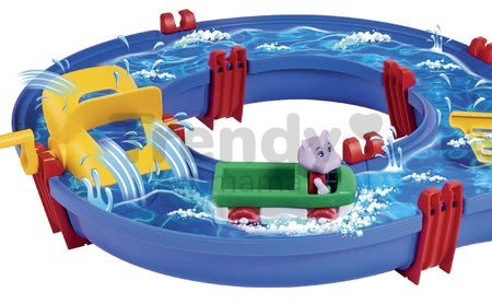 Vodná dráha Amphieset AquaPlay s vodnou turbínou a hrošík Wilma v loďke