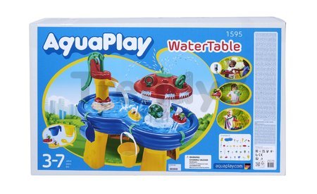 Vodná dráha stôl Amphie World Waterway AquaPlay s vodným hríbom a vodnou pumpou s loďkami a postavičkami a doplnky