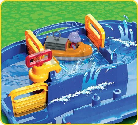 Vodná dráha Aquaplay Aquaplay 'n Go v kufríku s priehradou, pumpou a 4 figúrkami