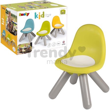 Stolička pre deti Kid Chair Green Smoby zelená s UV filtrom s nosnosťou 50 kg výška sedadla 27 cm od 18 mes