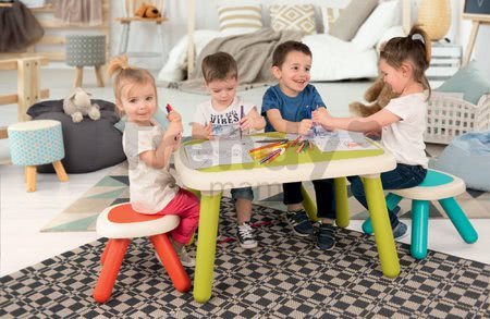 Stôl pre deti KidTable Smoby zelená/modrá/červená s UV filtrom od 18 mes