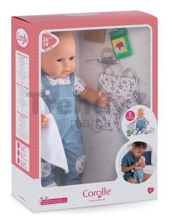Bábika Gaby ide do škôlky Mon Grand Poupon Corolle 36 cm s hnedými klipkajúcimi očami a 5 doplnkov od 24 mes