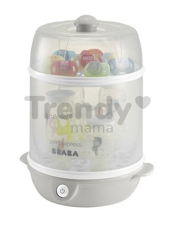 Sterilizátor dojčenských fliaš Beaba Express 2v1 elektrický šedý od 0 mesiacov