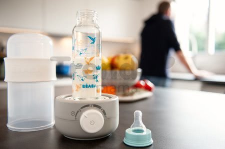 Ohrievač dojčenských fliaš a sterilizátor Beaba Baby Milk Second šedý od 0 mesiacov