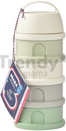 Dávkovač sušeného mlieka Formula Milk Container Beaba 4-dielny Cotton White Sage Green sivo-zelený od 0 mes