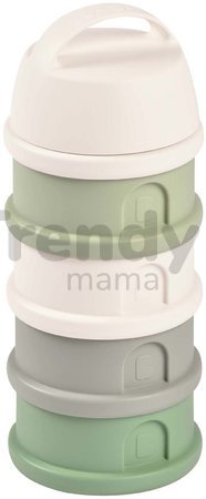 Dávkovač sušeného mlieka Formula Milk Container Beaba 4-dielny Cotton White Sage Green sivo-zelený od 0 mes