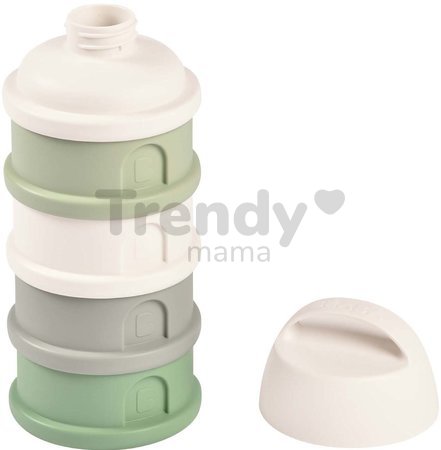 Dávkovač sušeného mlieka Formula Milk Container Beaba 4-dielny Cotton White Sage Green sivo-zelený od 0 mes