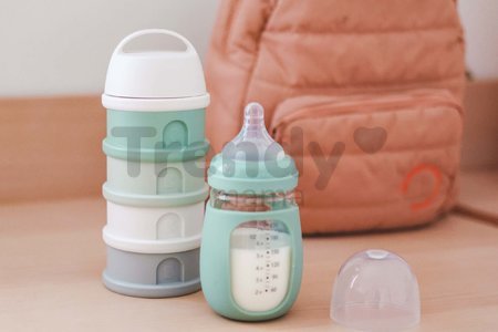 Dávkovač sušeného mlieka Formula Milk Container Beaba 4-dielny Cotton White Sage Green sivo-zelený od 0 mes