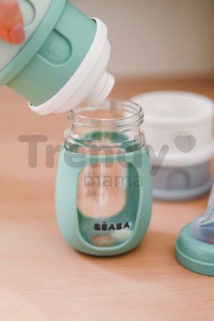 Dávkovač sušeného mlieka Formula Milk Container Beaba 4-dielny Cotton White Sage Green sivo-zelený od 0 mes