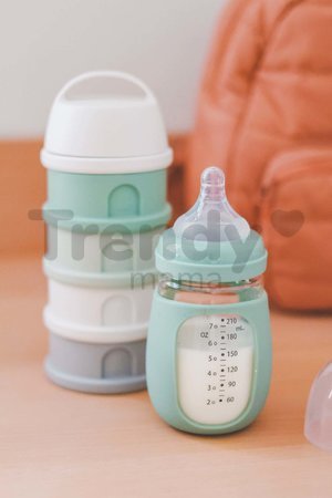 Dávkovač sušeného mlieka Formula Milk Container Beaba 4-dielny Cotton White Sage Green sivo-zelený od 0 mes