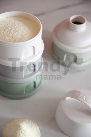 Dávkovač sušeného mlieka Formula Milk Container Beaba 4-dielny Cotton White Sage Green sivo-zelený od 0 mes