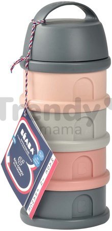 Dávkovač sušeného mlieka Formula Milk Container Beaba 4-dielny Mineral Grey Pink sivo-ružový od 0 mes