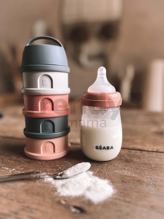 Dávkovač sušeného mlieka Formula Milk Container Beaba 4-dielny Mineral Grey Pink sivo-ružový od 0 mes