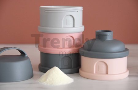 Dávkovač sušeného mlieka Formula Milk Container Beaba 4-dielny Mineral Grey Pink sivo-ružový od 0 mes
