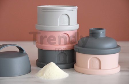 Dávkovač sušeného mlieka Formula Milk Container Beaba 4-dielny Mineral Grey Pink sivo-ružový od 0 mes