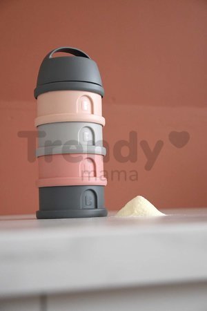 Dávkovač sušeného mlieka Formula Milk Container Beaba 4-dielny Mineral Grey Pink sivo-ružový od 0 mes