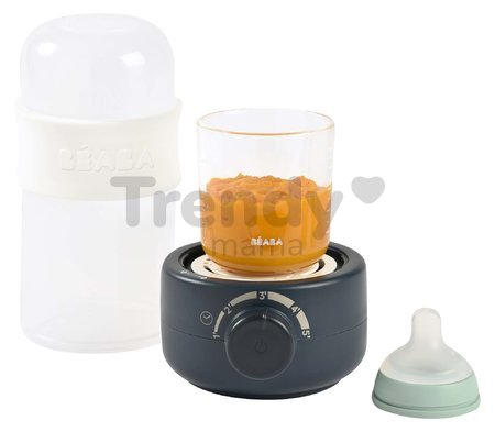 Ohrievač dojčenských fliaš a sterilizátor Baby Milk Second Ultra Fast Bottle Warmer Beaba Night Blue ultra rýchly modro-biely od 0 mes