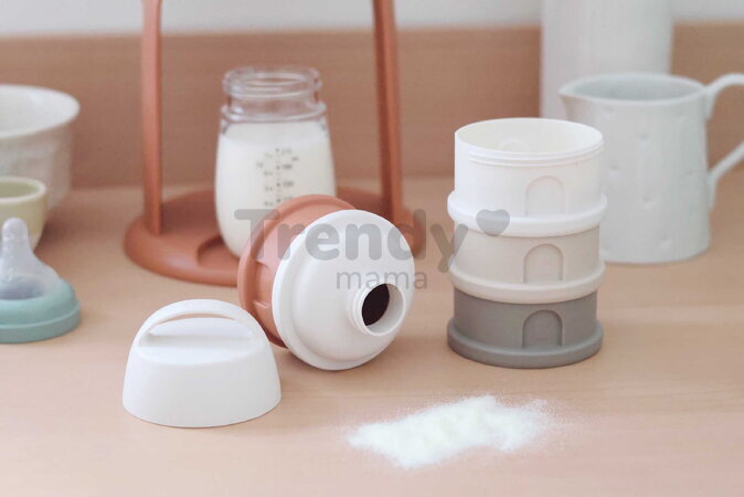 Dávkovač sušeného mlieka Formula Milk Container Cotton White Terracotta Beaba 4 dielny oranžovo-hnedý od 0 mes BE911728