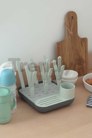 Odkvapkávač dojčenských fliaš Forest Draining Rack Misty Mineral Beaba modulárny na 6 fliaš zelený od 0 mes BE911729