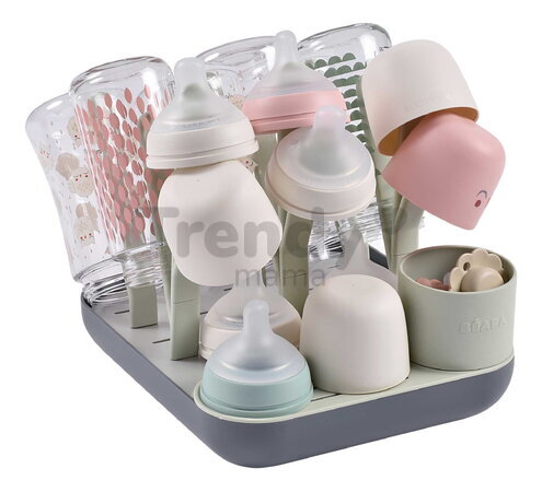 Odkvapkávač dojčenských fliaš Forest Draining Rack Misty Mineral Beaba modulárny na 6 fliaš zelený od 0 mes BE911729