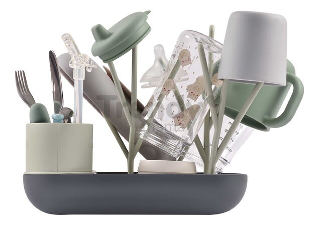 Odkvapkávač dojčenských fliaš Forest Draining Rack Misty Mineral Beaba modulárny na 6 fliaš zelený od 0 mes BE911729