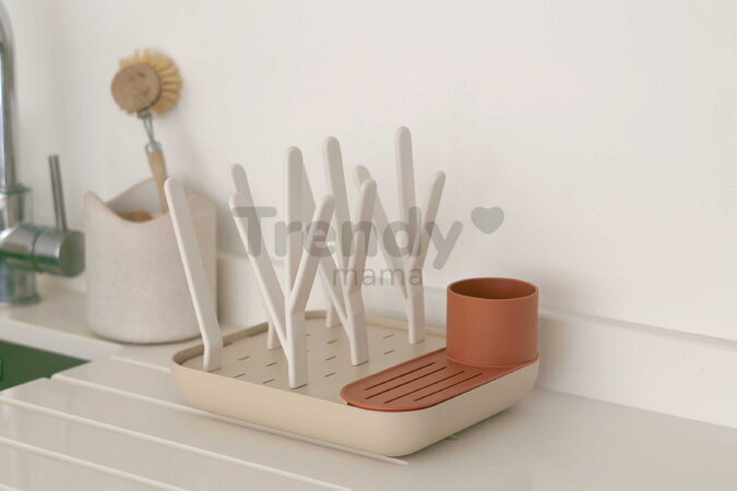 Odkvapkávač dojčenských fliaš Forest Draining Rack Terracotta Clay Beaba modulárny na 6 fliaš oranžový od 0 mes BE911730