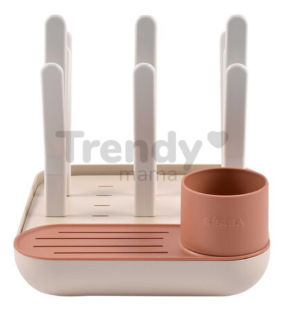 Odkvapkávač dojčenských fliaš Forest Draining Rack Terracotta Clay Beaba modulárny na 6 fliaš oranžový od 0 mes BE911730