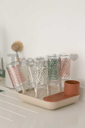 Odkvapkávač dojčenských fliaš Forest Draining Rack Terracotta Clay Beaba modulárny na 6 fliaš oranžový od 0 mes BE911730