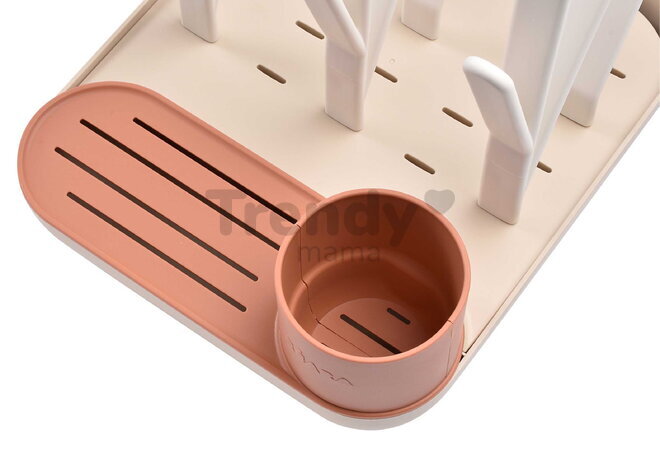 Odkvapkávač dojčenských fliaš Forest Draining Rack Terracotta Clay Beaba modulárny na 6 fliaš oranžový od 0 mes BE911730