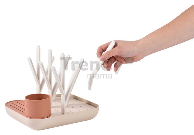 Odkvapkávač dojčenských fliaš Forest Draining Rack Terracotta Clay Beaba modulárny na 6 fliaš oranžový od 0 mes BE911730