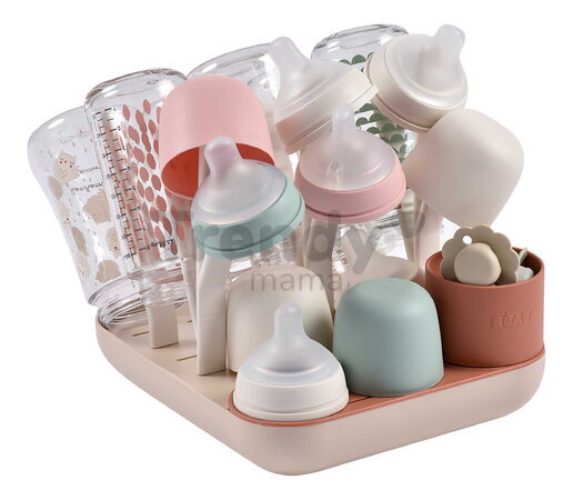 Odkvapkávač dojčenských fliaš Forest Draining Rack Terracotta Clay Beaba modulárny na 6 fliaš oranžový od 0 mes BE911730