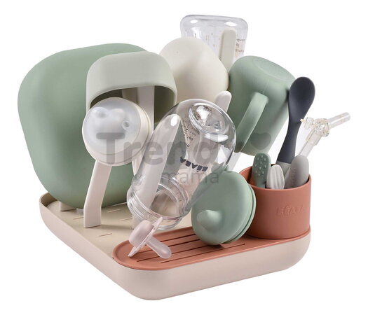 Odkvapkávač dojčenských fliaš Forest Draining Rack Terracotta Clay Beaba modulárny na 6 fliaš oranžový od 0 mes BE911730