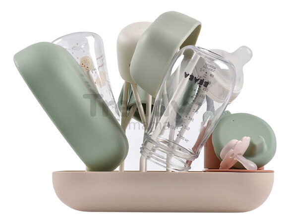 Odkvapkávač dojčenských fliaš Forest Draining Rack Terracotta Clay Beaba modulárny na 6 fliaš oranžový od 0 mes BE911730