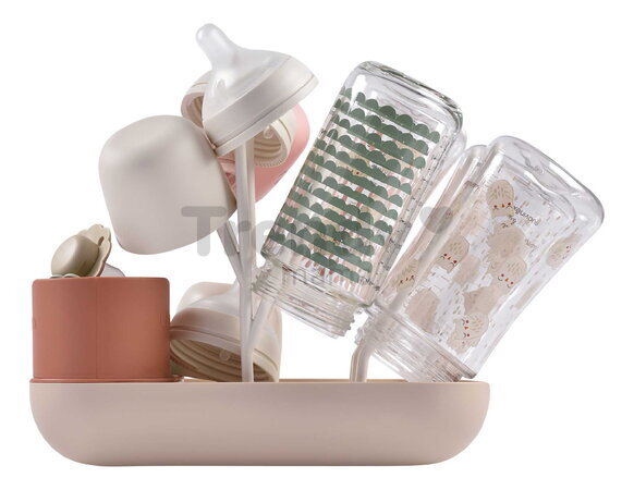 Odkvapkávač dojčenských fliaš Forest Draining Rack Terracotta Clay Beaba modulárny na 6 fliaš oranžový od 0 mes BE911730