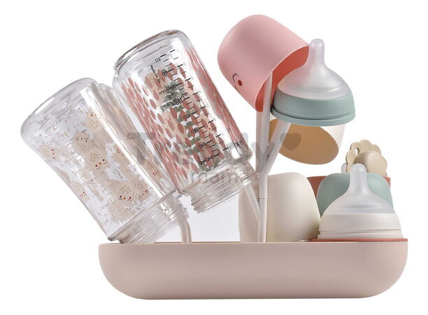 Odkvapkávač dojčenských fliaš Forest Draining Rack Terracotta Clay Beaba modulárny na 6 fliaš oranžový od 0 mes BE911730