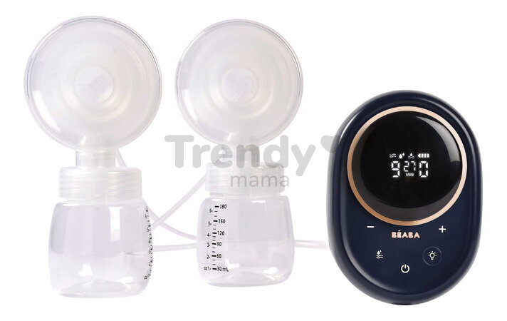 Odsávačka materského mlieka Double Electric Breast Pump Night Blue Beaba elektrická dvojitá 3 režimy a 9 úrovní výkonu 180 ml BE911736