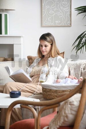 Odsávačka materského mlieka Double Electric Breast Pump Night Blue Beaba elektrická dvojitá 3 režimy a 9 úrovní výkonu 180 ml BE911736