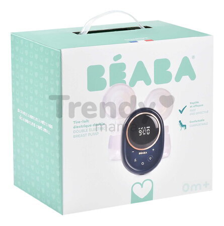 Odsávačka materského mlieka Double Electric Breast Pump Night Blue Beaba elektrická dvojitá 3 režimy a 9 úrovní výkonu 180 ml BE911736
