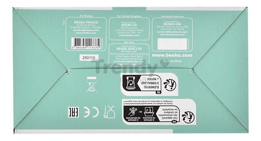 Odsávačka materského mlieka Single Electric Breast Pump Night Blue Beaba elektrická 3 režimy a 9 úrovní výkonu 180 ml BE911737