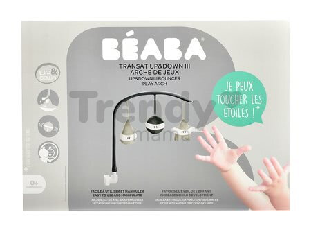 Carusel deasupra scaunului bebe de odihnă Beaba Up&Down cu funcţii gri-alb