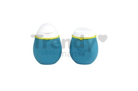 Sada fľaštičiek BabySqueez' 2v1 a Squeez'Portion na kašičky Beaba 2x180 ml od 4 mesiacov modrá